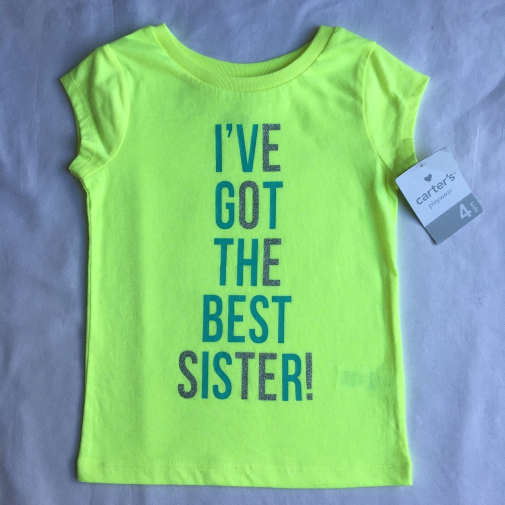 Big Sister shirt size 4 New NWT Carter's yellow